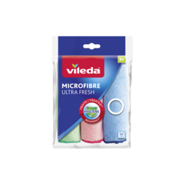 VILEDA Lavette microfibre 100% recyclée 3 lavettes pas cher
